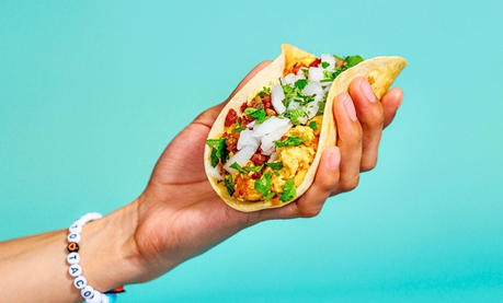 Breakfast tacos and burritos for a catered morning event