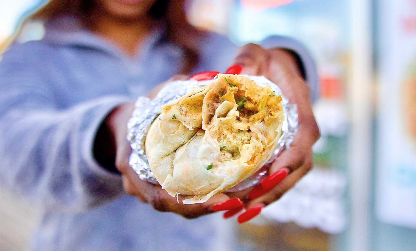 Burritos built for carry-out, delivery, and catering