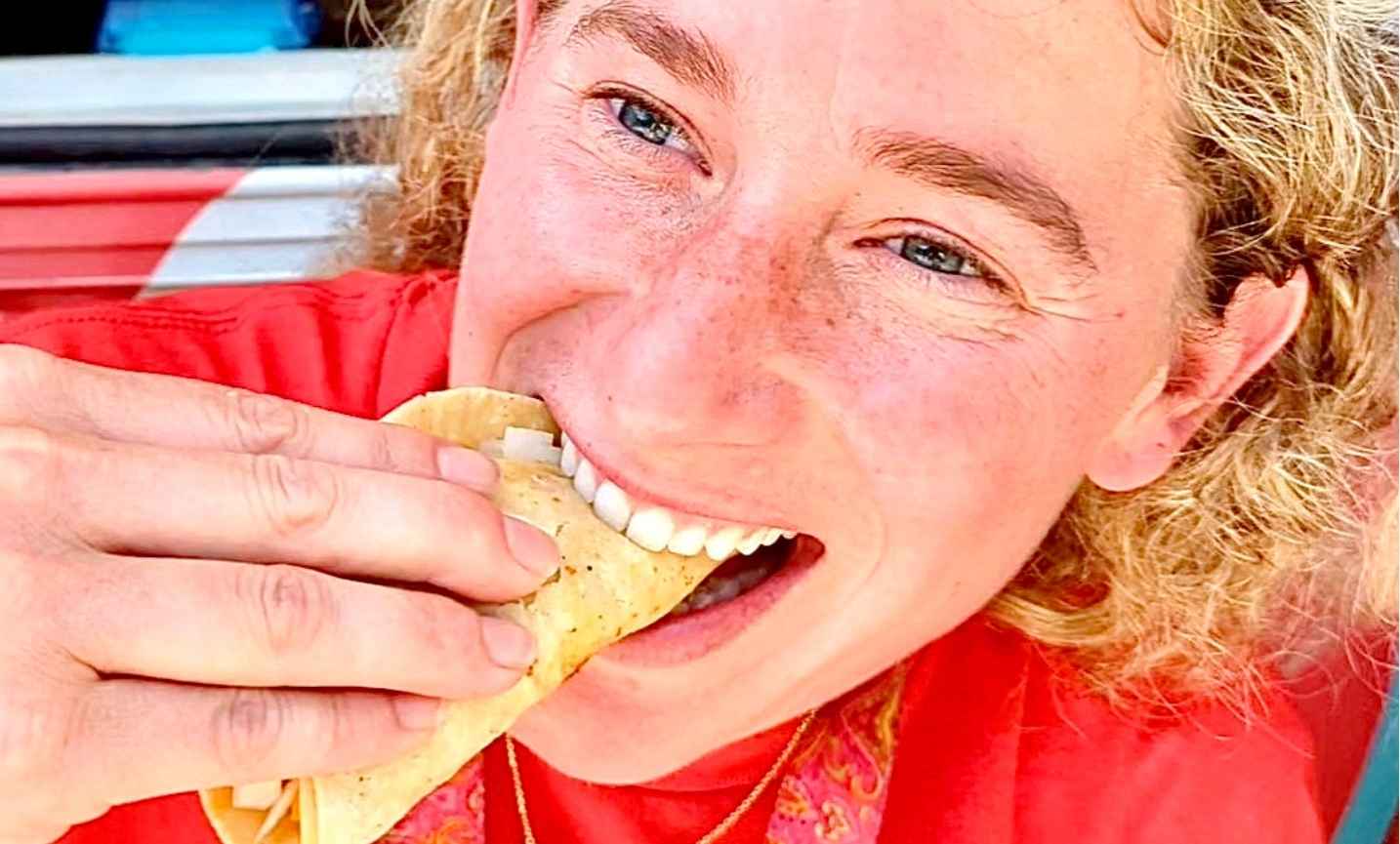 Guests eating Pronto Taco at a graduation party