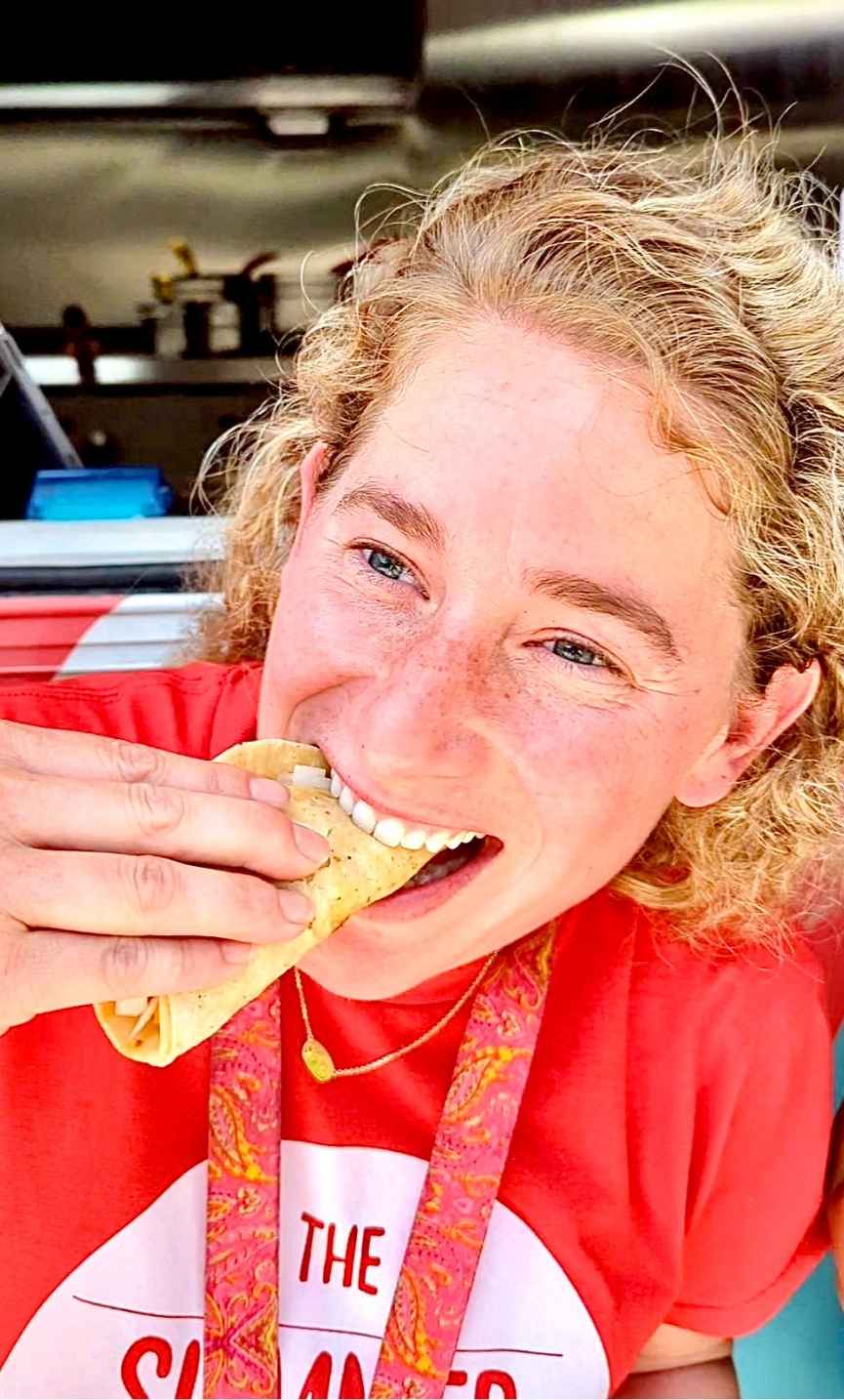 Pronto Taco food truck serving guests at a graduation party