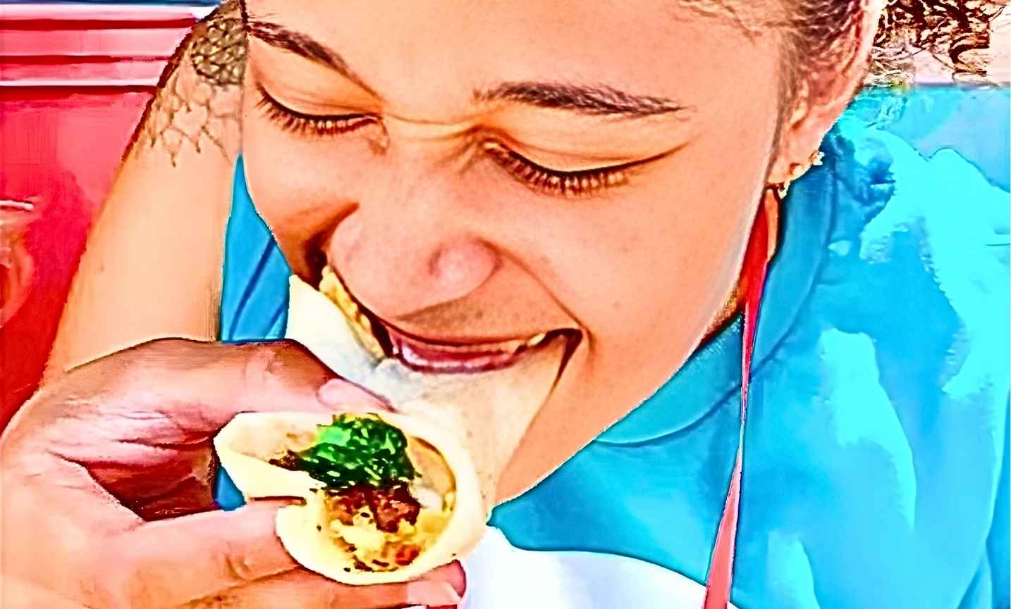 Guests eating tacos during a graduation open house