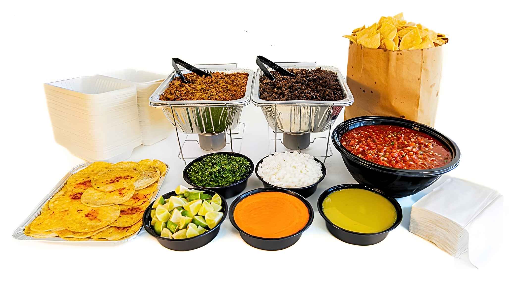 Pronto Taco taco bar catering setup ready for delivery
