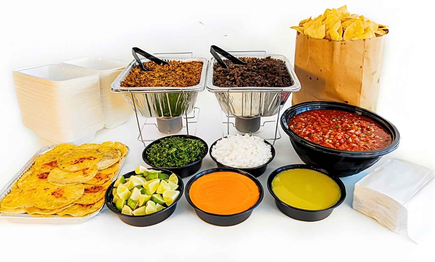 Pronto Taco taco bar catering setup ready for delivery