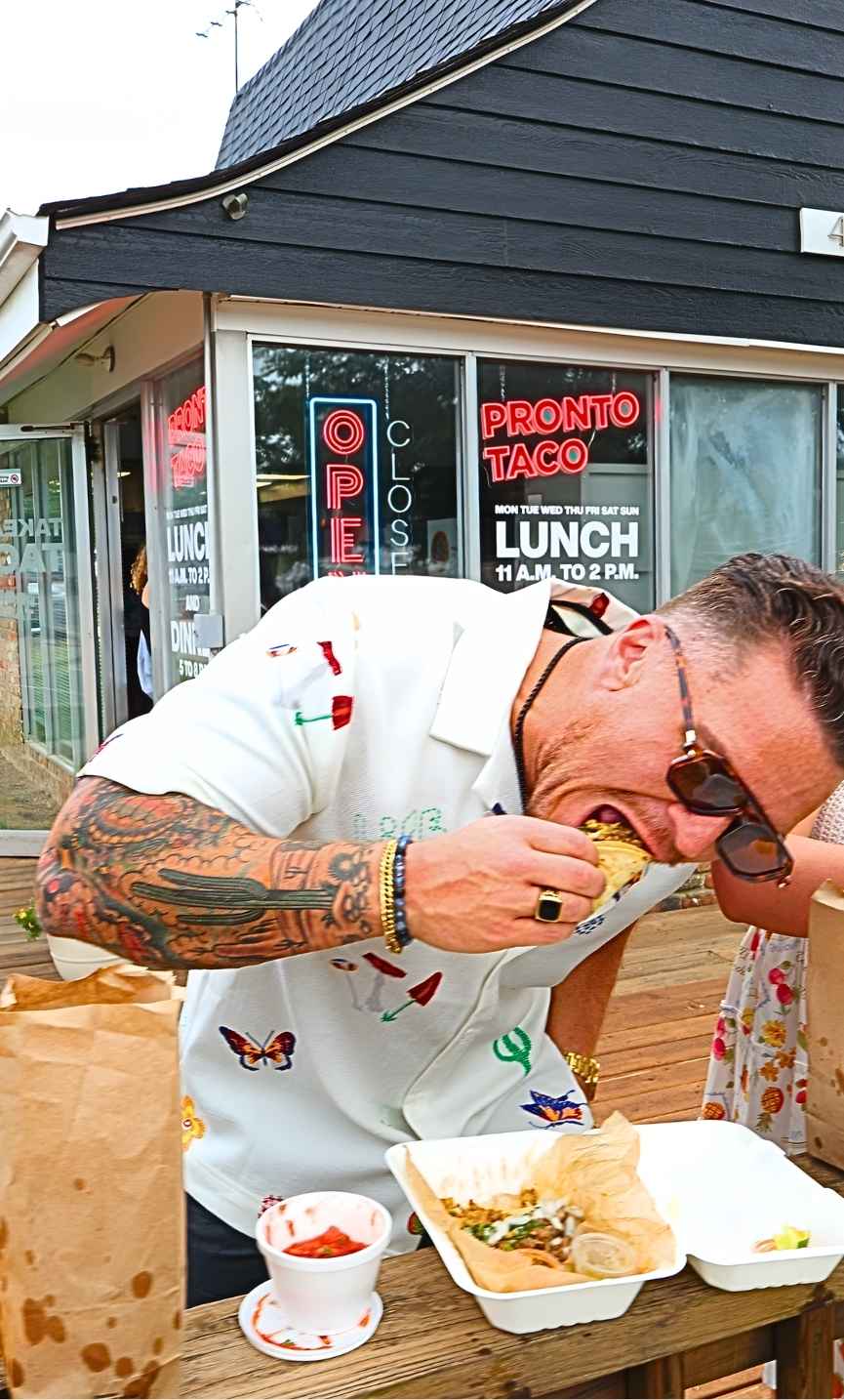 Carry-out taco boxes ready on Main Street in Beech Grove at Pronto Taco