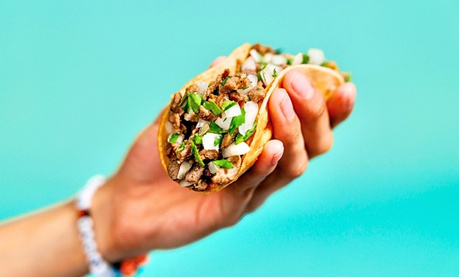Pronto Taco pickup menu items including tacos, burritos, sides, and drinks